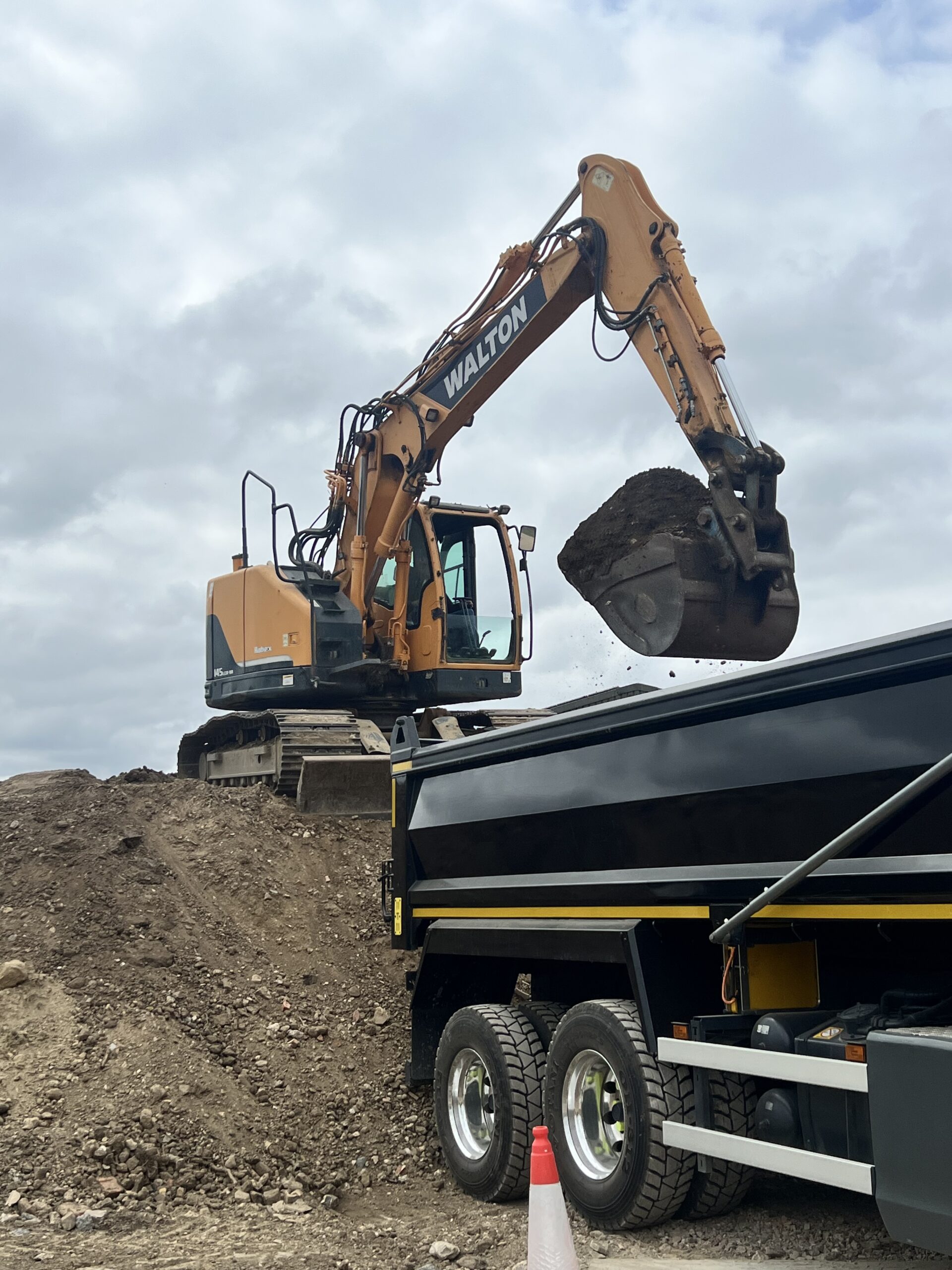 AFD Transport lorry being loaded for muck away